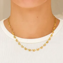 vattentät fjäril halsband i förgyllt stål - OCEANA