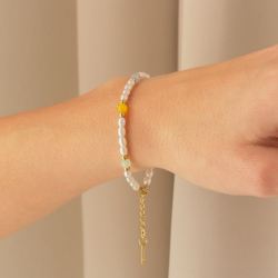 vattentät multifärgat pärla armband i förgyllt stål - OCEANA