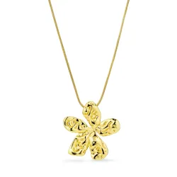 vattentät blommor halsband i förgyllt stål - OCEANA