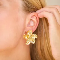 vattentät blommor örhängen i förgyllt stål - OCEANA