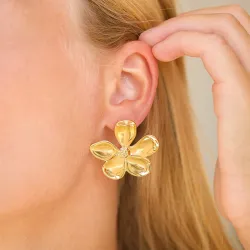 vattentät blommor örhängen i förgyllt stål - OCEANA