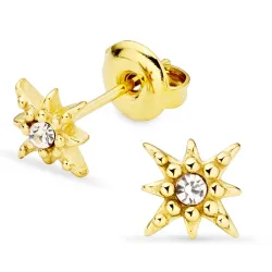 vattentät stjärna vit zirkon örhängen i förgyllt stål - OCEANA