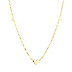 vattentät hjärta halsband i förgyllt stål - OCEANA