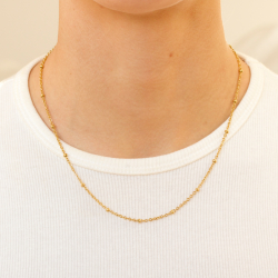 vattentät kula halsband i förgyllt stål 45 cm x 2,8 mm  - OCEANA