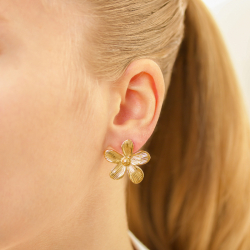 vattentät blommor örhängen i förgyllt stål - OCEANA