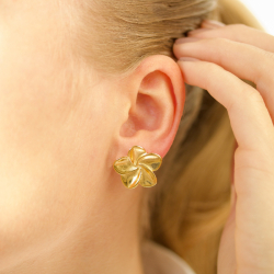 vattentät blommor örhängen i förgyllt stål - OCEANA