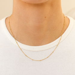 vattentät kula halsband i förgyllt stål 40+5 cm x 2,0 mm  - OCEANA