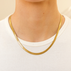 vattentät ormhalskedja i förgyllt stål 40+5 cm x 5 mm  - OCEANA