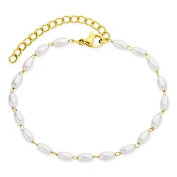 vattentät pärla armband i förgyllt stål - OCEANA