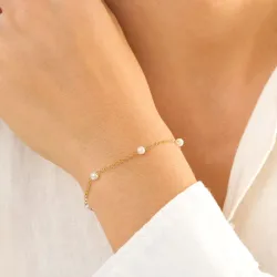 vattentät pärla armband i förgyllt stål - OCEANA