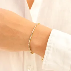 vattentät zirkon armband i förgyllt stål - OCEANA