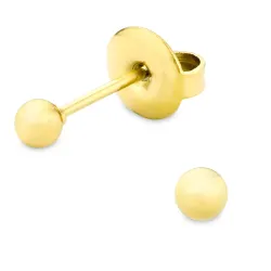 3 mm vattentät örhängestift i förgyllt stål - OCEANA