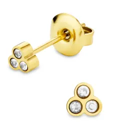 vattentät zirkon örhängen i förgyllt stål - OCEANA