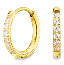 11 mm vattentät zirkon creol i förgyllt stål - OCEANA