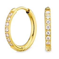 13 mm vattentät zirkon creol i förgyllt stål - OCEANA