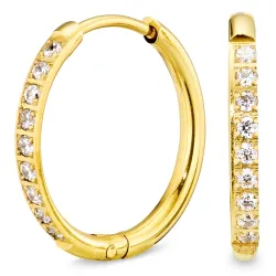 15 mm vattentät zirkon creol i förgyllt stål - OCEANA