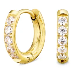 13 mm vattentät zirkon creol i förgyllt stål - OCEANA