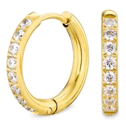 17 mm vattentät zirkon creol i förgyllt stål - OCEANA