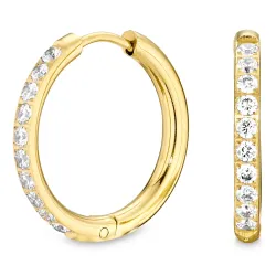 21 mm vattentät zirkon creol i förgyllt stål - OCEANA