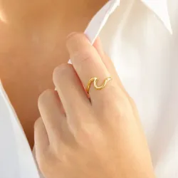 vattentät justerbar ring i förgyllt stål - OCEANA