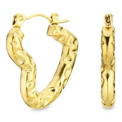 vattentät hjärta örhängen i förgyllt stål - OCEANA