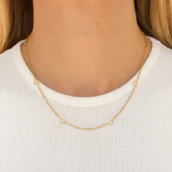 vattentät hjärta halsband i förgyllt stål  x 5,2 mm  - OCEANA