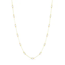 vattentät pärla halsband i förgyllt stål - OCEANA