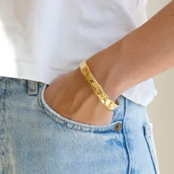 vattentät armring i förgyllt stål  x 10 mm  - OCEANA