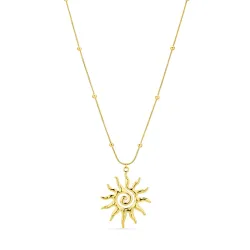 vattentät sol halsband i förgyllt stål med hängen i förgyllt stål - OCEANA