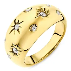 vattentät stjärna ring i förgyllt stål - OCEANA