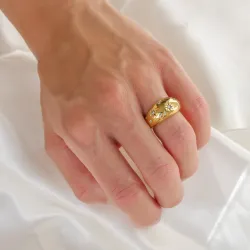 vattentät stjärna ring i förgyllt stål - OCEANA