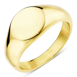 vattentät oval ring i förgyllt stål