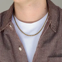 vattentät halsband i förgyllt stål  x 3,65 mm 