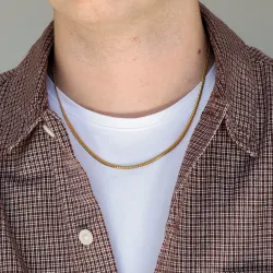 vattentät halsband i förgyllt stål  x 3 mm 