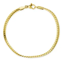 vattentät armband i förgyllt stål  x 3 mm 