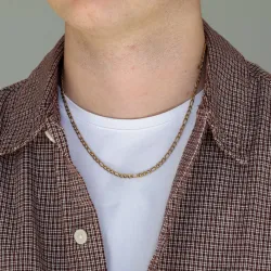 vattentät halsband i förgyllt stål  x 3,5 mm 