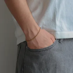 vattentät armband i förgyllt stål  x 4,0 mm 