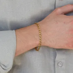 vattentät armband i förgyllt stål  x 5,0 mm 