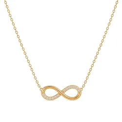 vattentät infinity zirkon halsband i förgyllt stål - OCEANA