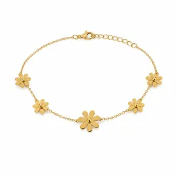 vattentät blommor armband i förgyllt stål - OCEANA