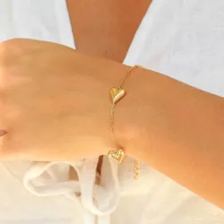 vattentät hjärta armband i förgyllt stål med hjärthängen i stål - OCEANA