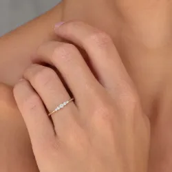 vattentät zirkon ring i förgyllt stål - OCEANA