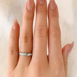 zirkon alliancring i rhodinerat silver