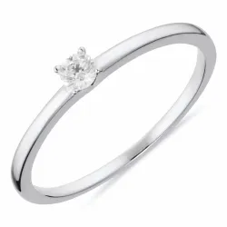 solitärring i rhodinerat silver