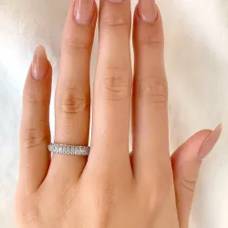 vit zirkon ring i rhodinerat silver