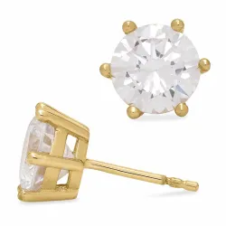 8-8,5 mm zirkon örhängestift i förgyllt silver