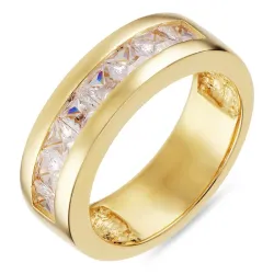 zirkon ring i förgyllt silver
