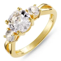 zirkon ring i förgyllt silver