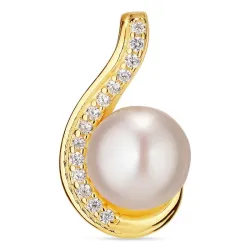 pärla hängen i förgyllt silver