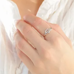 hjärtan zirkon ring i silver